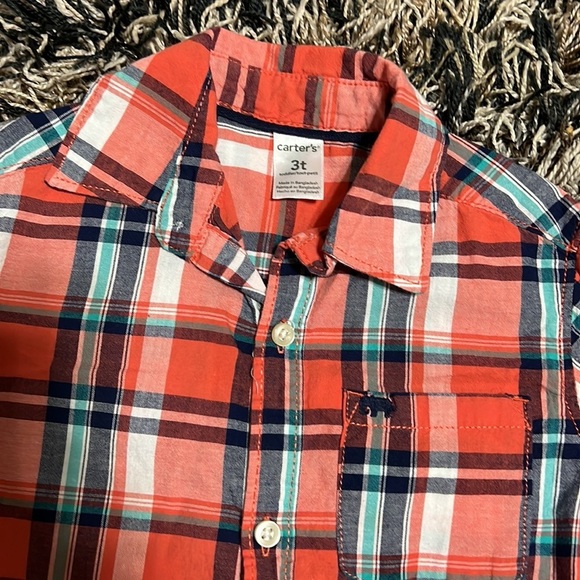 Carters Boys Long Sleeve Button Down 3T - Picture 2 of 5